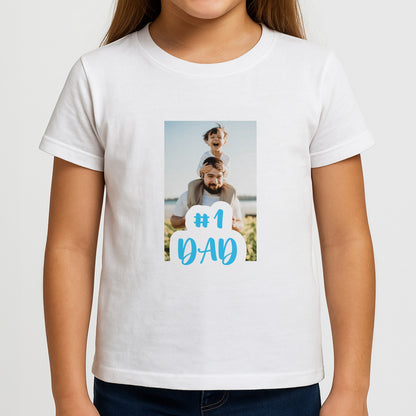 Hashtag 1 Dad - Personalised Father's Day Girls T-Shirt
