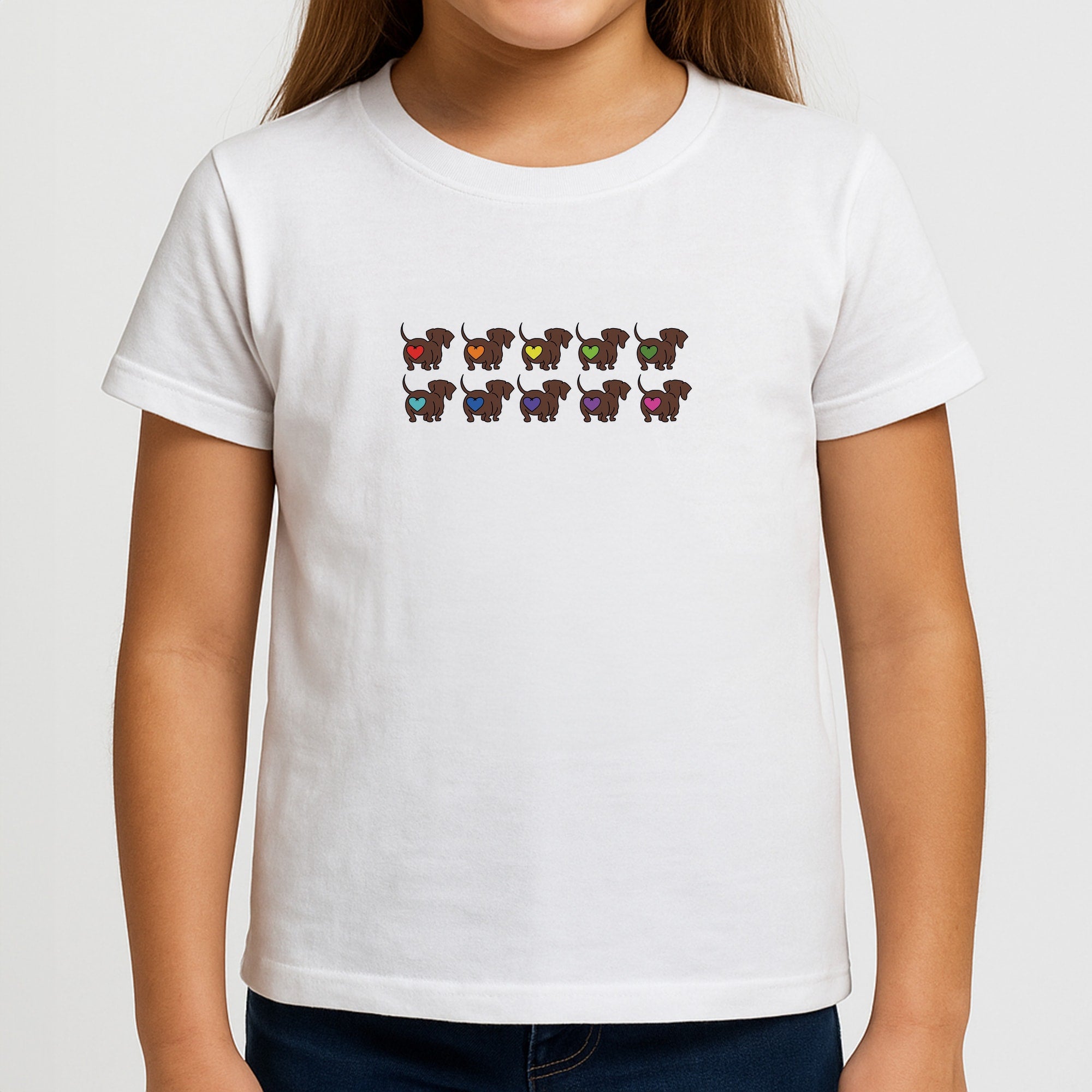 Love hearts - Dachshunds Girls T-Shirt