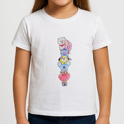 K-Pop Band BT21 Drawing Girls T-Shirt