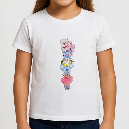 K-Pop Band BT21 Drawing Girls T-Shirt