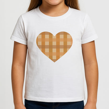 Orange Plaid Pattern- Autumn Girls T-Shirt