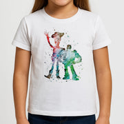 Watercolour Woody & Buzz A Story of Toys Fairytale Kids T-Shirt 3