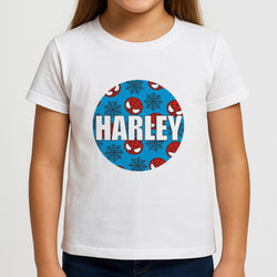 Spiderman And Webs - Personalised Superhero Comic Girls T-Shirt