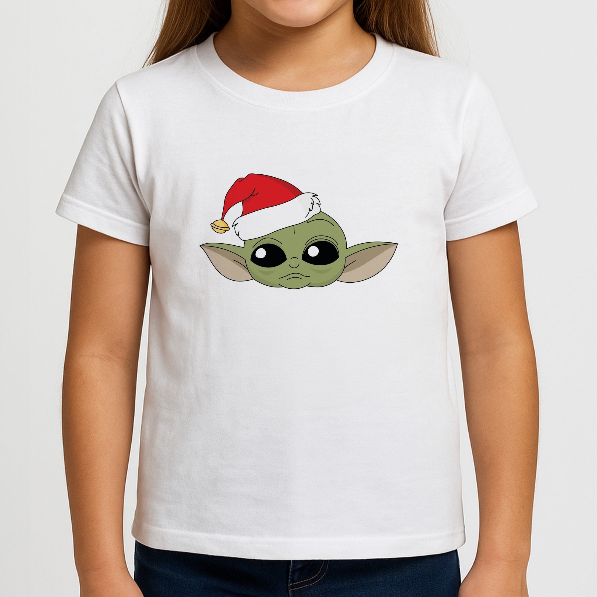 Baby Yoda Christmas Pattern Girls T-Shirt