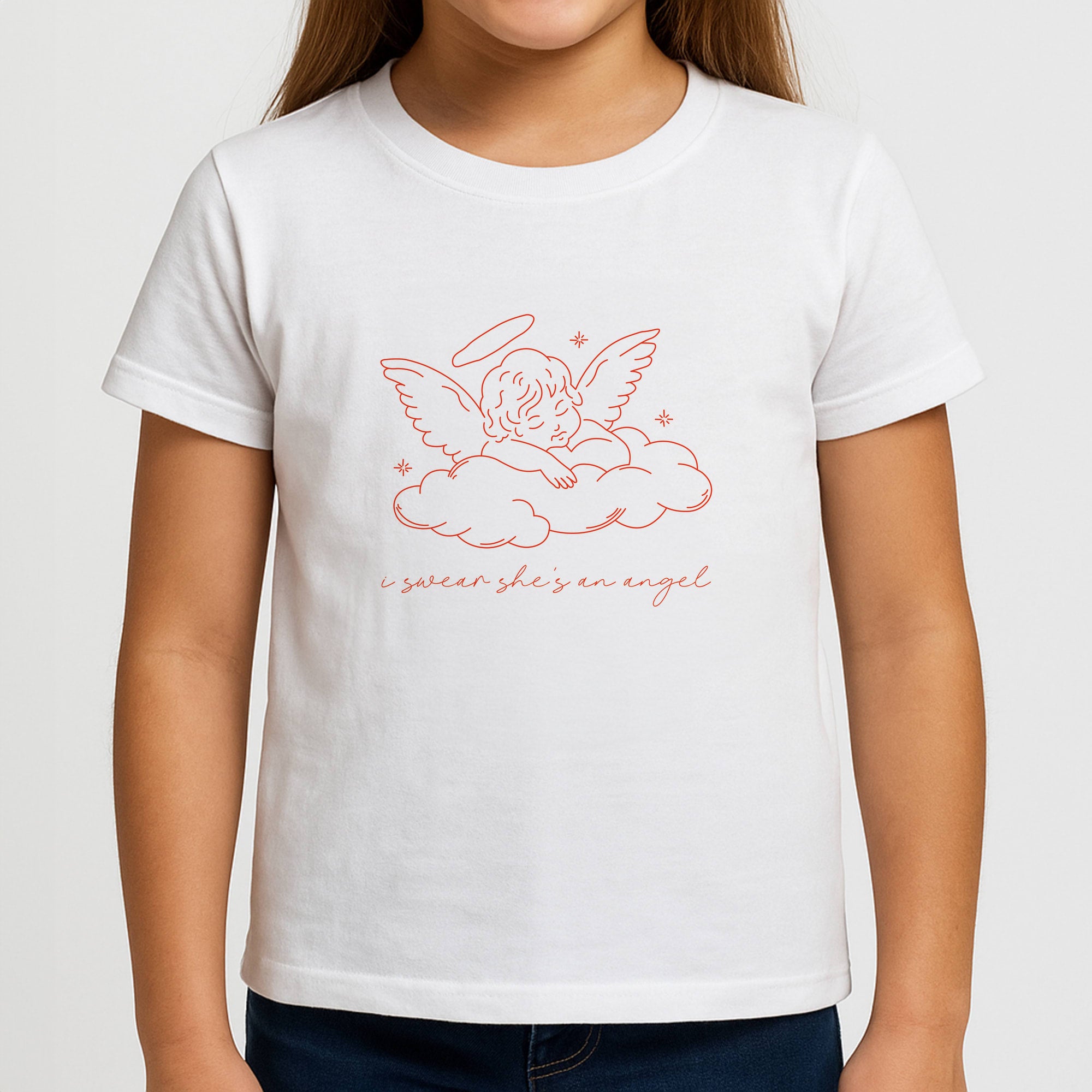 I Swear Shes An Angel - Clean Girl Aesthetic Girls T-Shirt