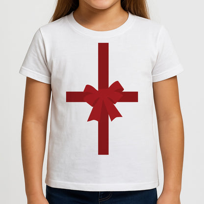 Xmas Bow - Christmas Patterns Girls T-Shirt