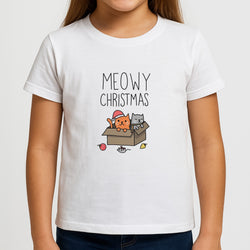 Meowy Christmas Girls T-Shirt