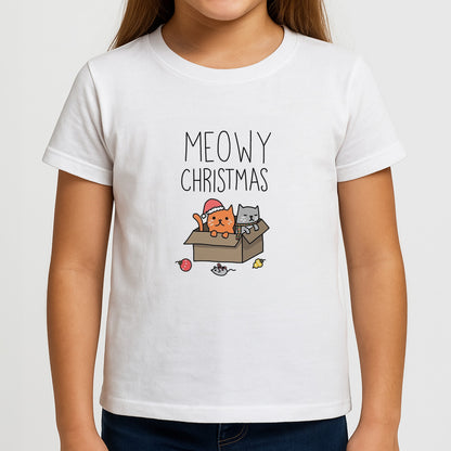 Meowy Christmas Girls T-Shirt