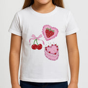 Cherries, Strawberries And Cake - Valentine's Day Kids T-Shirt 3