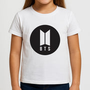 BTS logo Black - K Pop Kids T-Shirt 3