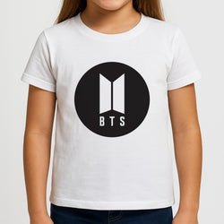 BTS logo Black - K Pop Kids T-Shirt