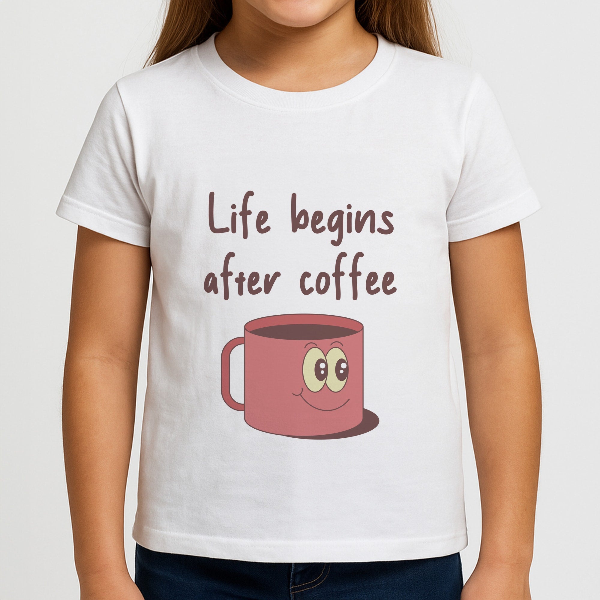 Life Begins After Coffee - Aesthetic Quote Girls T-Shirt