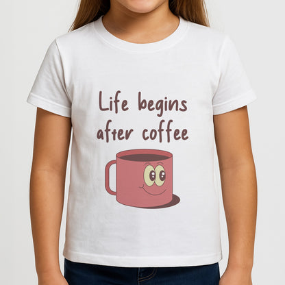 Life Begins After Coffee - Aesthetic Quote Girls T-Shirt