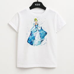 Watercolour Cinderella Fairytale Kids T-Shirt
