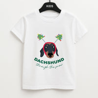 Dachshund Through The Snow Kids T-Shirt