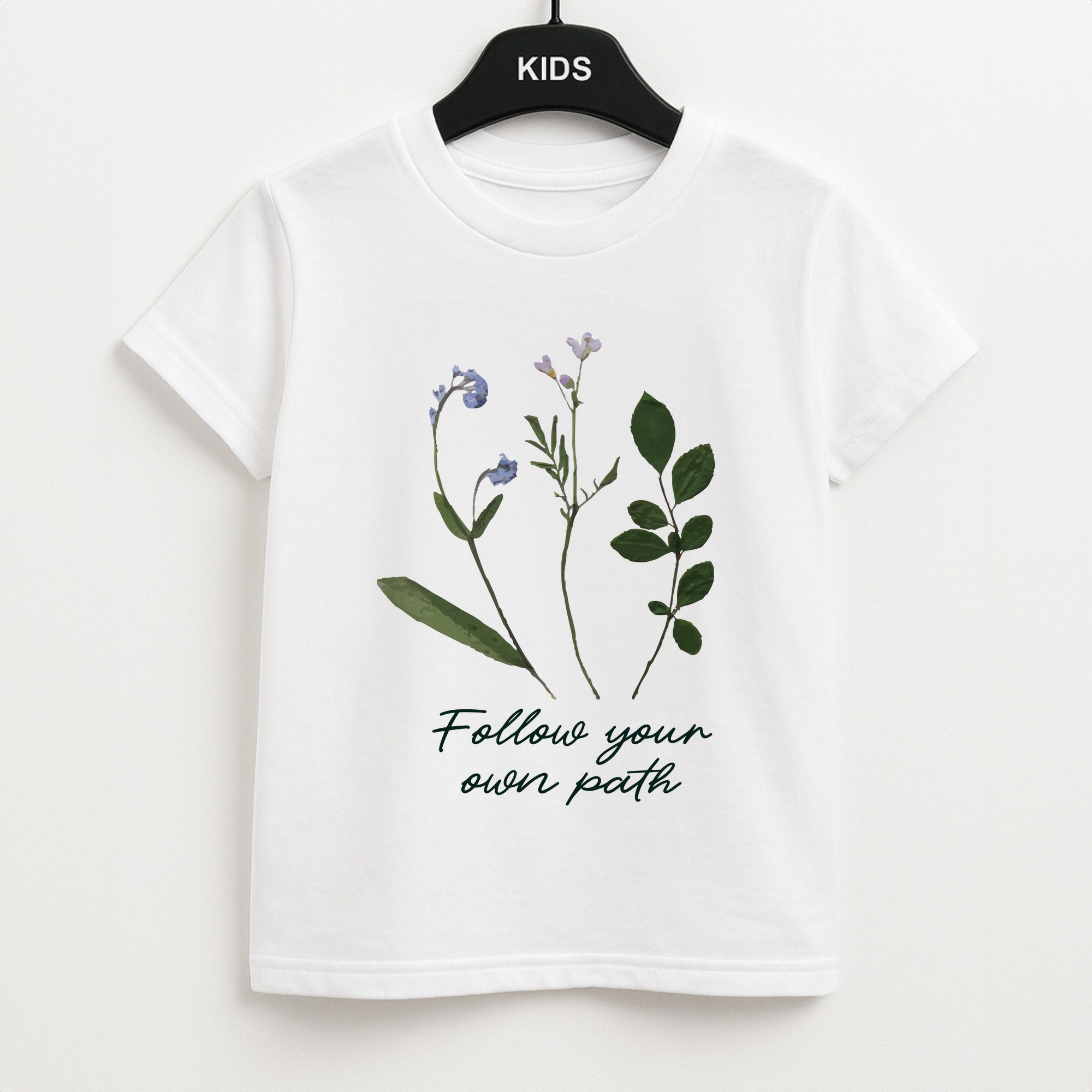 Follow Your Own Path Dark Green Unisex Kids T-Shirt