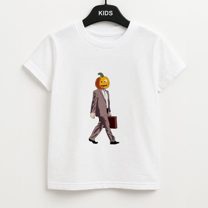Dwight Pumpkin Head Unisex Kids T-Shirt
