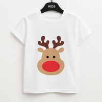 Rudolph Face - Christmas Kids T-Shirt