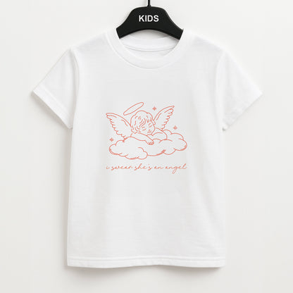 I Swear Shes An Angel - Clean Girl Aesthetic Unisex Kids T-Shirt