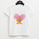 Pooh Heart Drawing Valentine's Unisex Kids T-Shirt