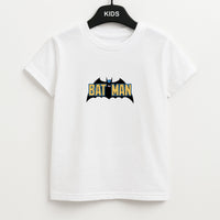 Yellow Bat Superhero Logo Kids T-Shirt