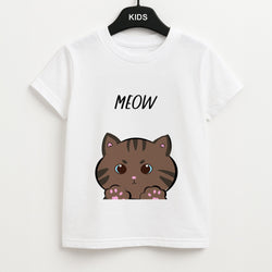 Meow Purple - Cats Unisex Kids T-Shirt