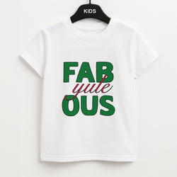 Fab-Yule-Ous Red - Christmas Puns Unisex Kids T-Shirt