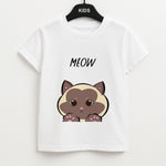 Meow Green - Cats Unisex Kids T-Shirt
