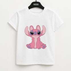 Sitting Down - Pink Alien Unisex Kids T-Shirt