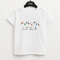 Fairy Lights - Personalised Stranger Kids T-Shirt