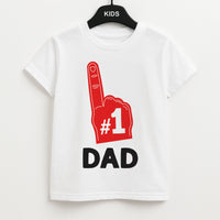 #1 Dad Foam Finger Kids T-Shirt