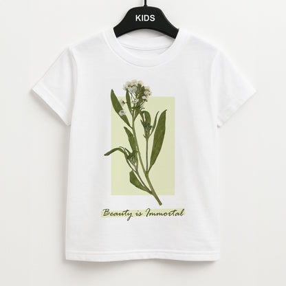 Beauty Is Immortal Press Flower Unisex Kids T-Shirt