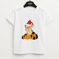 Tiger Pattern Christmas Kids T-Shirt