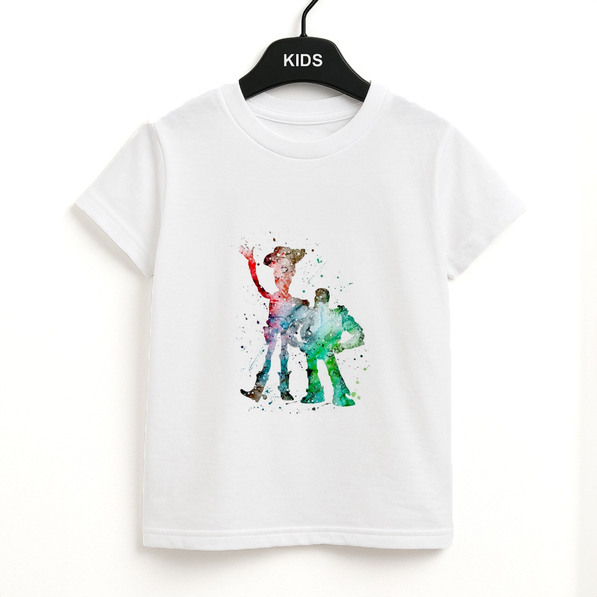 Watercolour Woody & Buzz A Story of Toys Fairytale Kids T-Shirt