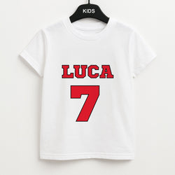 Red - Personalised Football   Unisex Kids T-Shirt