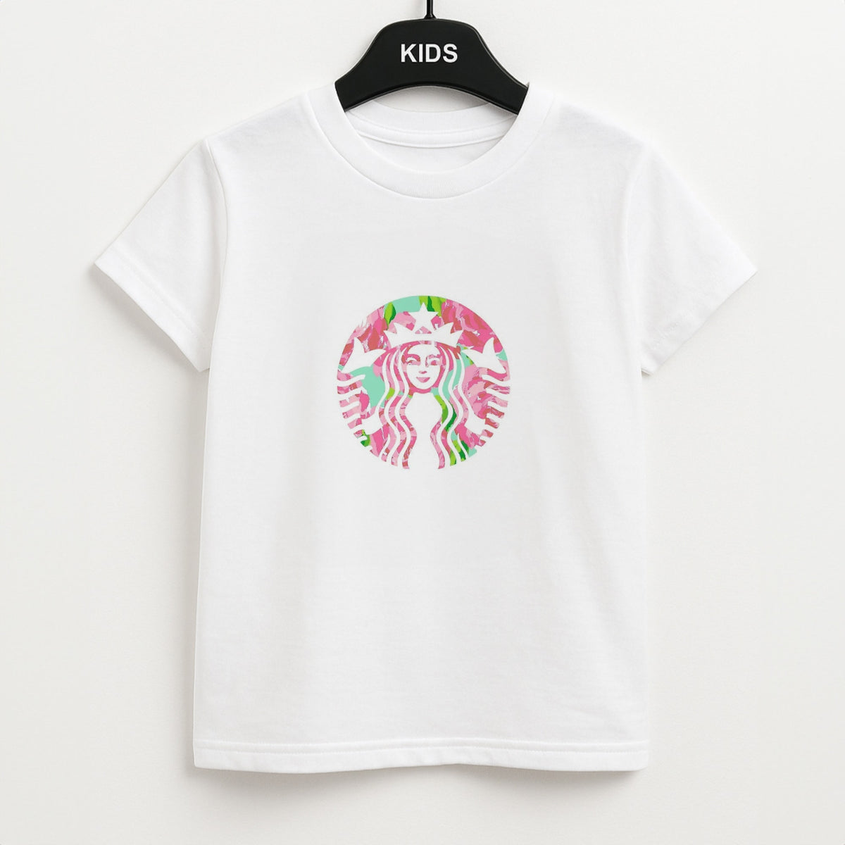 Pink Coffee Logo Kids T-Shirt