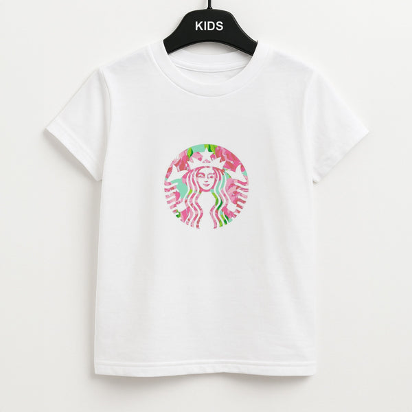 Pink Coffee Logo Unisex Kids T-Shirt