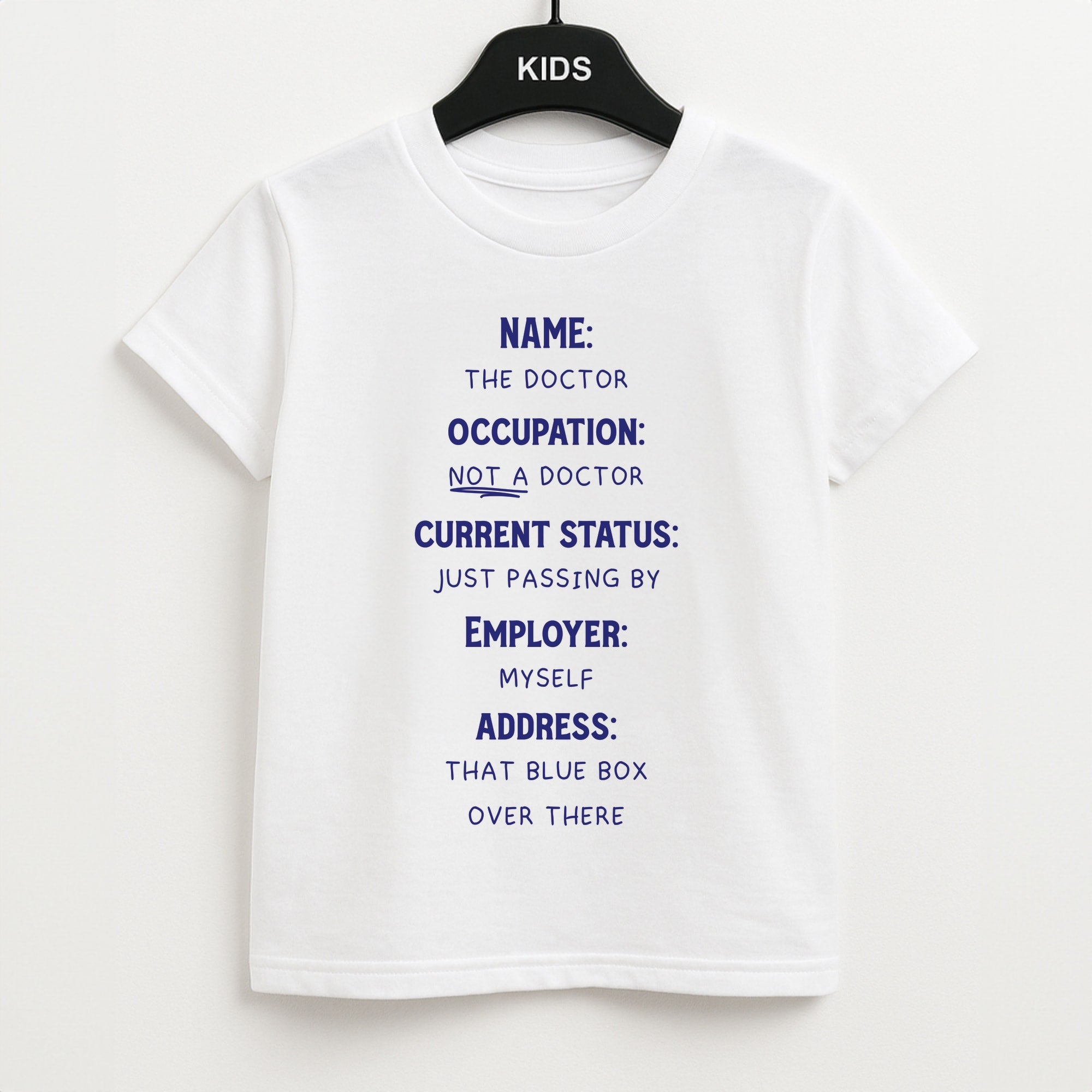 Name And Occupation - Doctor Who Unisex Kids T-Shirt