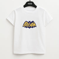 Bat Superhero Purple Logo Kids T-Shirt