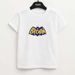 Bat Superhero Purple Logo Unisex Kids T-Shirt
