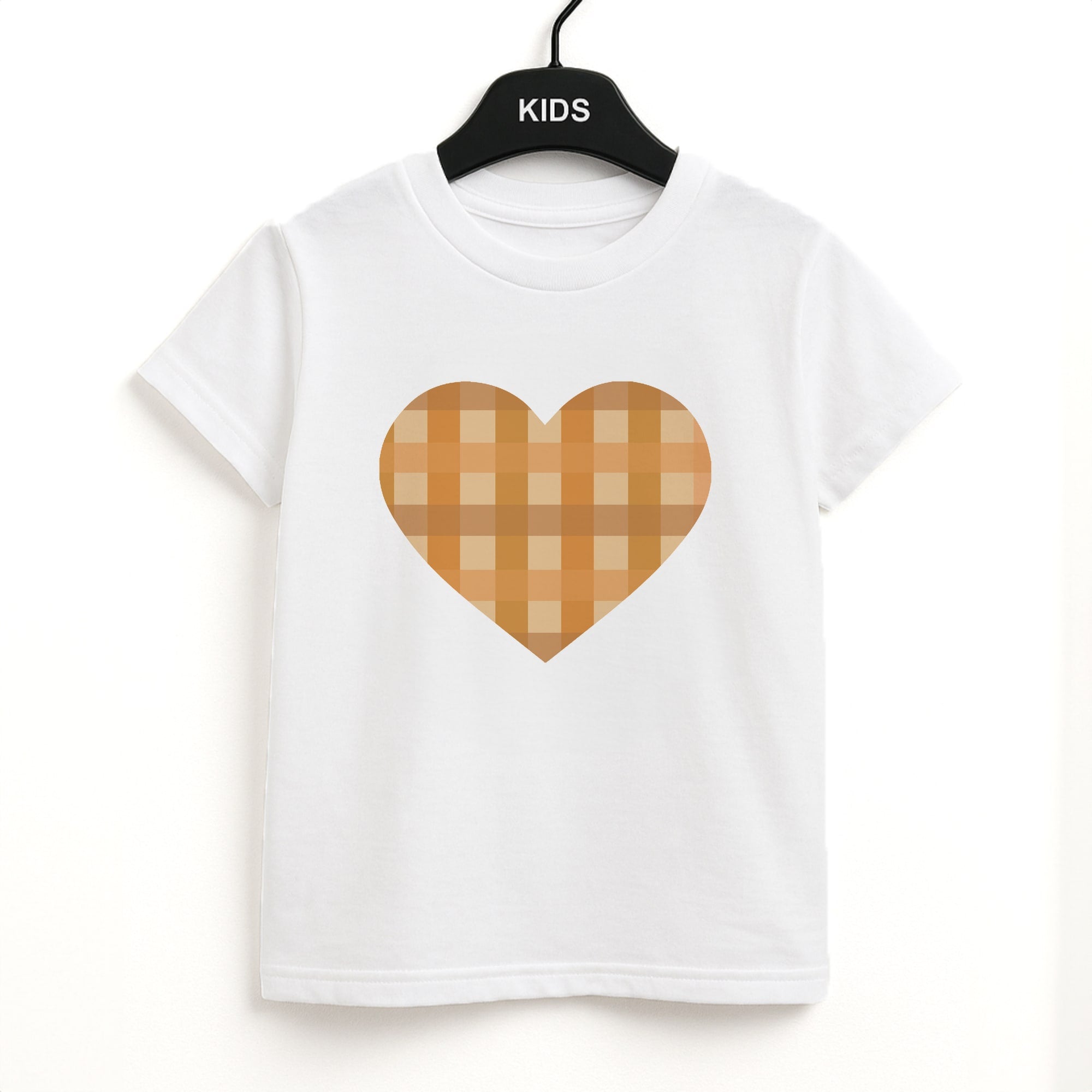 Orange Plaid Pattern- Autumn Kids T-Shirt