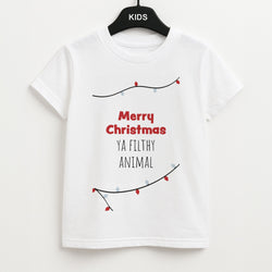 Merry Christmas Ya Filthy Animal Unisex Kids T-Shirt