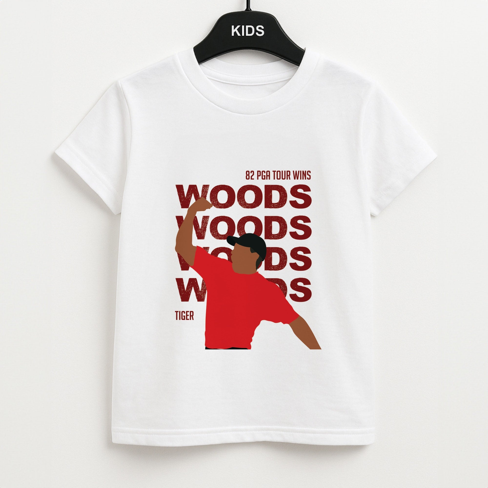 Woods Dark Red Unisex Kids T-Shirt
