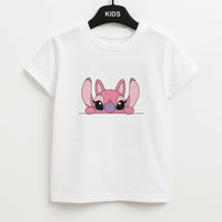 Angel Leaning - Pink Alien Kids T-Shirt
