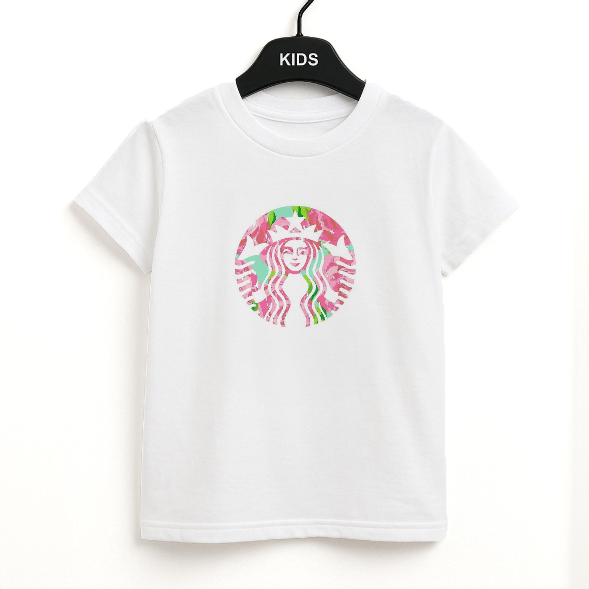 Pink Coffee Logo Kids T-Shirt