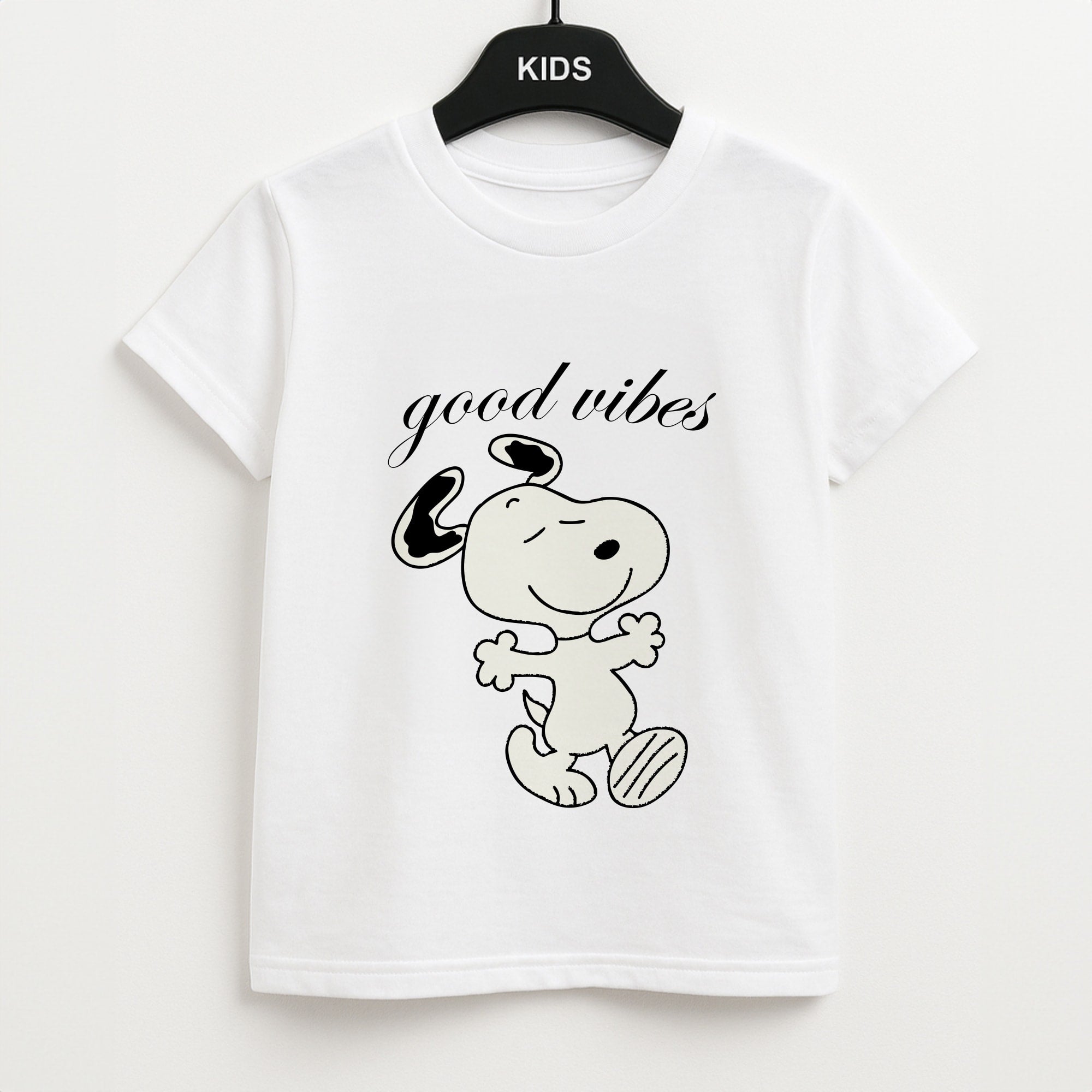 Good Vibes Cartoon Beagle Unisex Kids T-Shirt