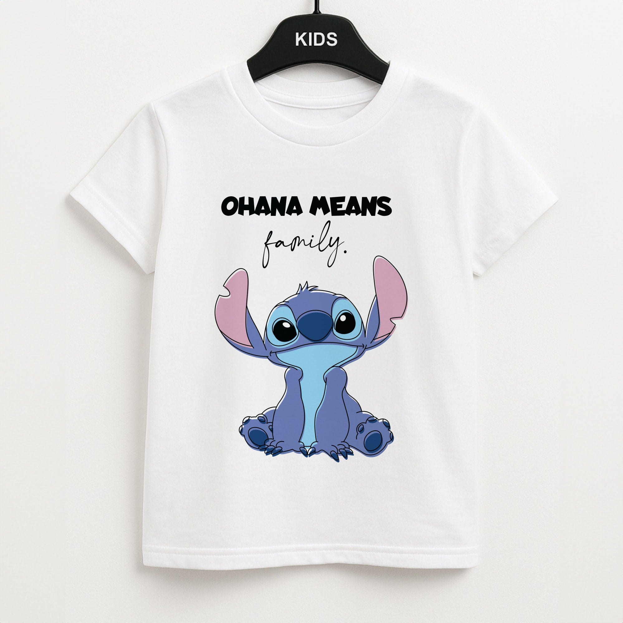 Ohana Means Family Pink Kids T-Shirt