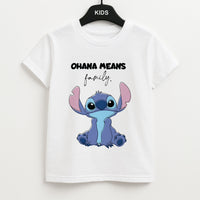 Ohana Means Family Pink Kids T-Shirt