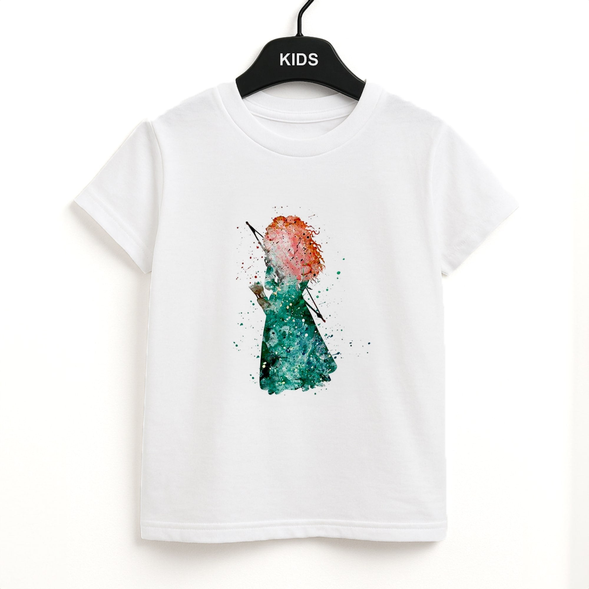 Watercolour Princess Merida Brave Fairytale Kids T-Shirt
