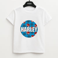 Spiderman And Webs - Personalised Superhero Comic Kids T-Shirt